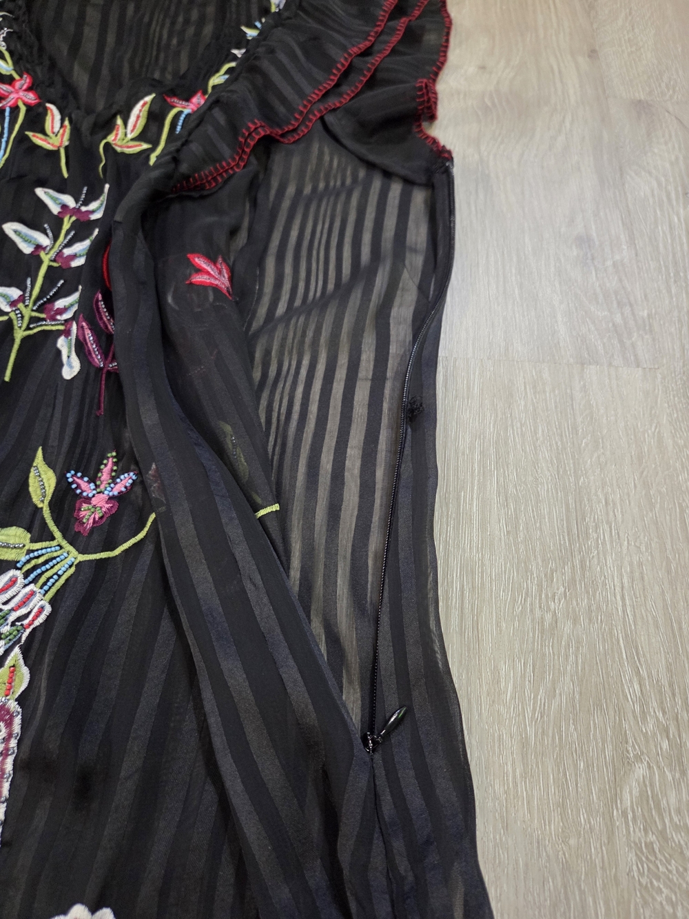 Anthropologie "Not So Serious" Corsica Beaded Embroidered Floral Maxi Dress - Picture 6 of 15